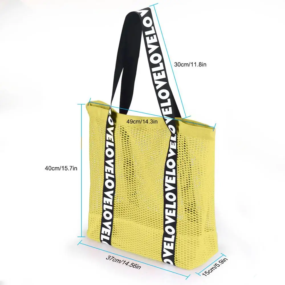 Oversized Letter Shopping Bag Fashion Breathable Mesh beach bag Unique Design Lady Bags