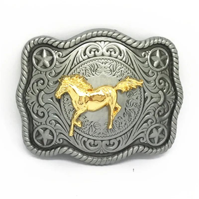 Western cowboy belt buckles the cross kaille and the high - grade high - grade women and women's smooth button for 3.8CM belts