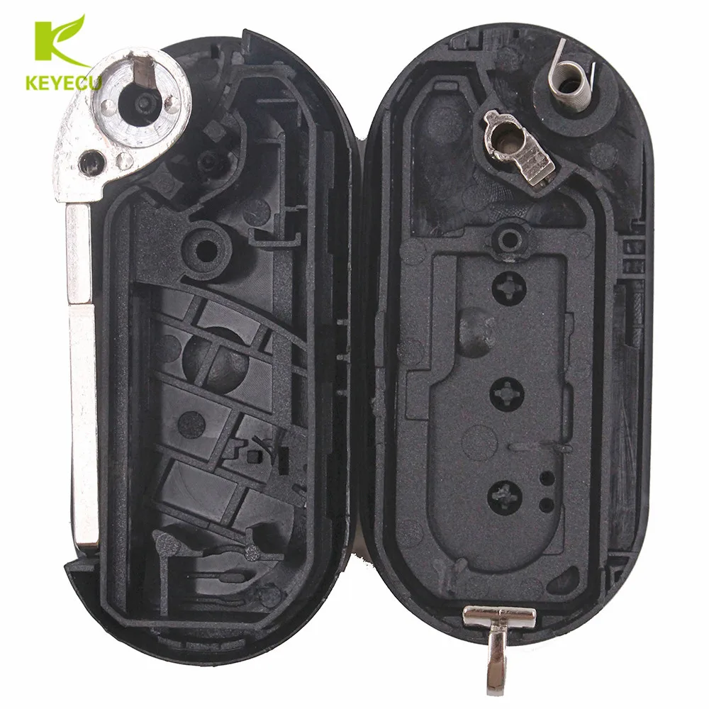 KEYECU Replacement New 3B Remote Flip Key Case Shell for Fiat 500 Panda Punto Bravo DOBLO GRANDE PUNTO for LANCIA Y DELTA MUSA