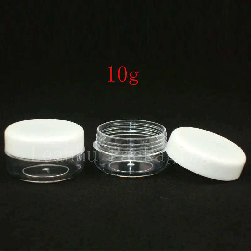 

10g 15g X 100pc Empty Skin Care Cream Sample Plastic Jars Containers With White Screw Cap Small Pot Tin For Cosmetic Cream