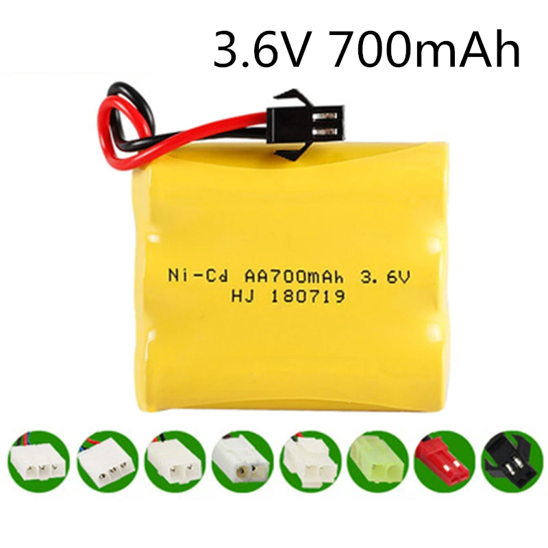 3.6V 700mah NI-CD NiCD Battery AA 3.6V Battery Pack For RC Toy Car GUN TANK Trucks Trains Boat RC Toy Model Battery  3.6 V