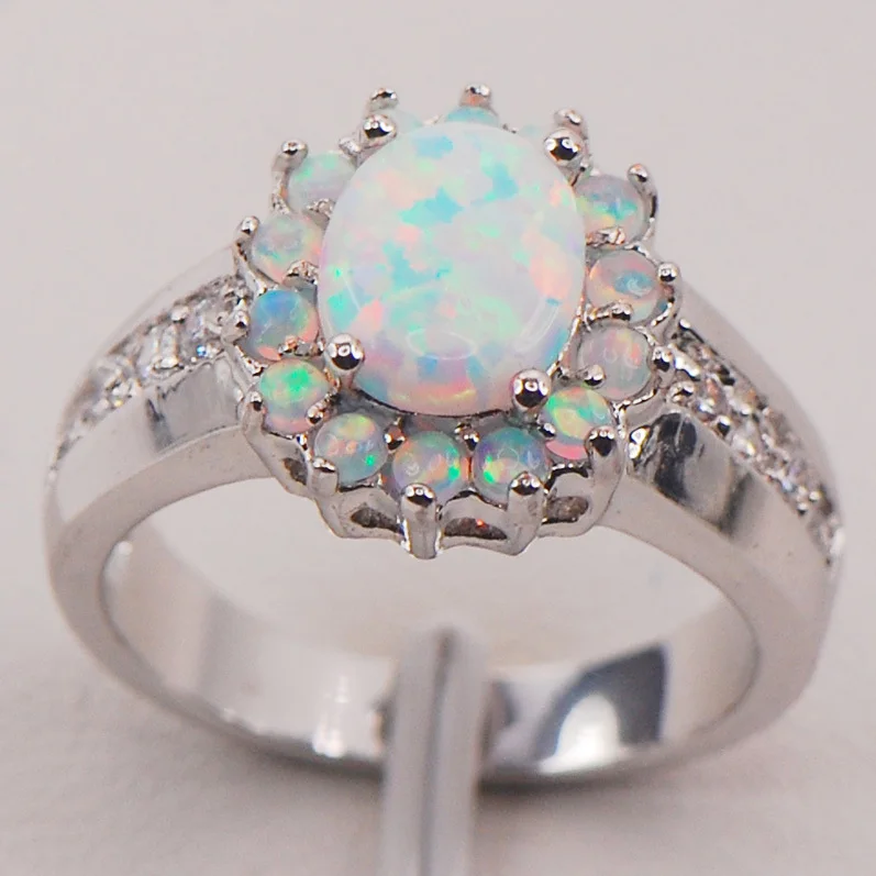 White Fire Opal Australia 925 Sterling Silver Woman Jewelry Ring Size 6 7 8 9 10 11 F578 2022 Gift For Women Fashion Classic