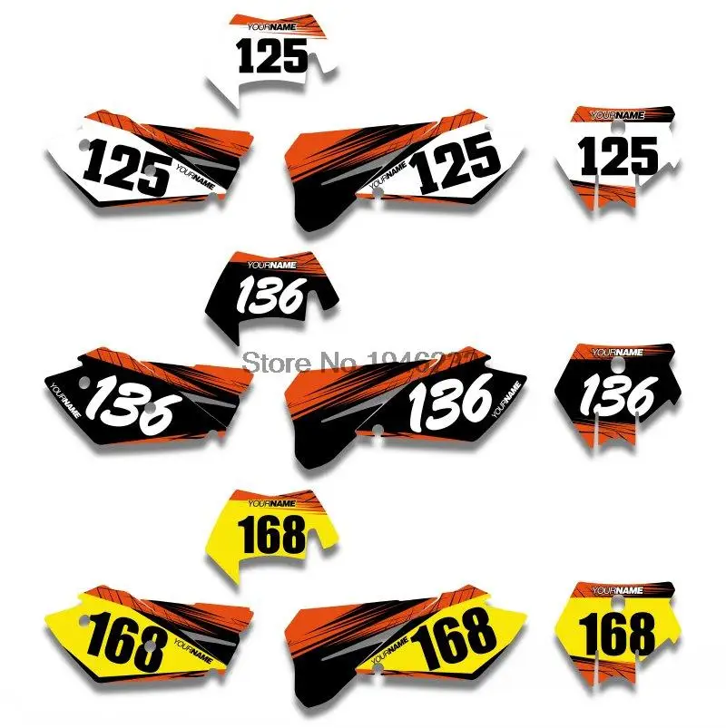 

NICECNC Custom Number Plate Background Graphics Sticker & Decal For KTM SXF MXC SX EXC 2005 2006 2007