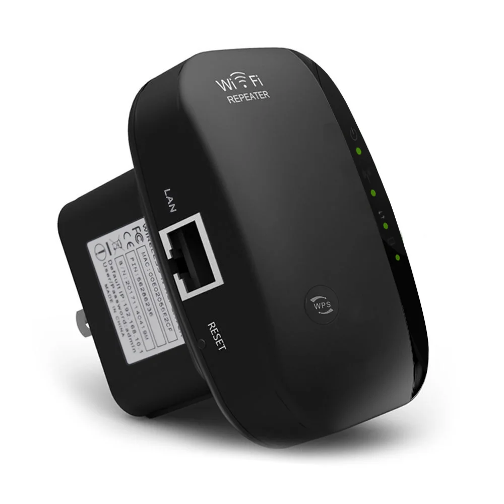 Repetidor de sinal de wifi, sem fio, amplificador de sinal de 300mbps, n/b/g, ponto de acesso preto