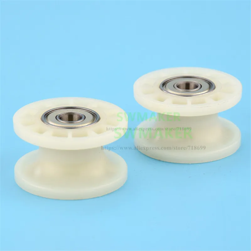 10*42*24mm nylon coated plastic pulley, 608zz double bearing rolling wheel for spinning machine / textile machinery/15mm track