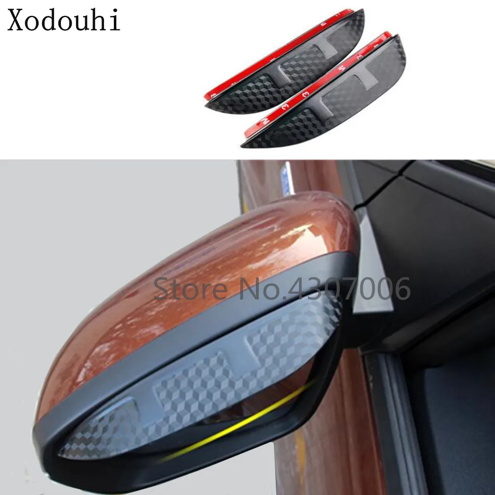 Car Rear View Glass Mirror Rain Eyebrow Shield Sun Visor Shade Stick Part For Jaguar F-PACE FPace 2016 2017 2018 2019 2020 2021