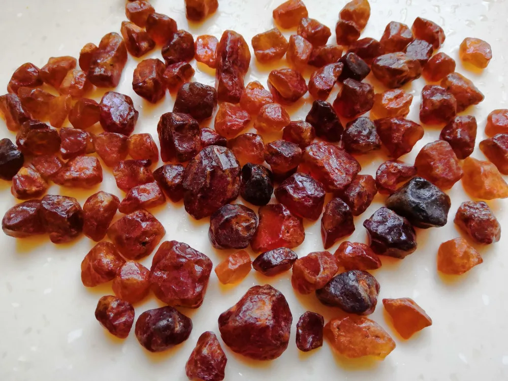 500ct (100g)  Mandarin Garnet Rough Natural Transparent Gemstone Tanzania