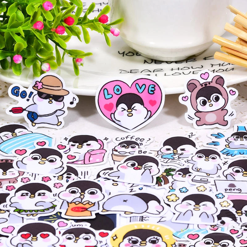 40pcs Cute Kawaii Self-made Baby Animals Penguin Stickers/ Phone Stickers /Decorative Sticker /DIY Craft Photo Albums/Waterproof