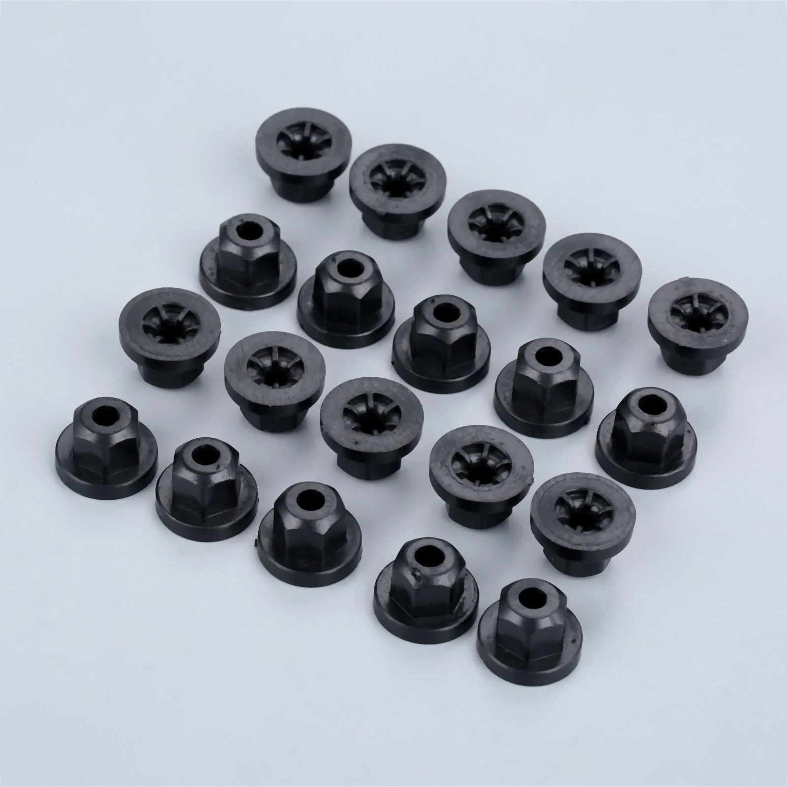 20Pcs Car Plastic Body Nut Flange Clips 10mm Hex Fastener Rivets For Mercedes Benz 7 Series 003-990-02-51 BMW 16-13-1-176-747