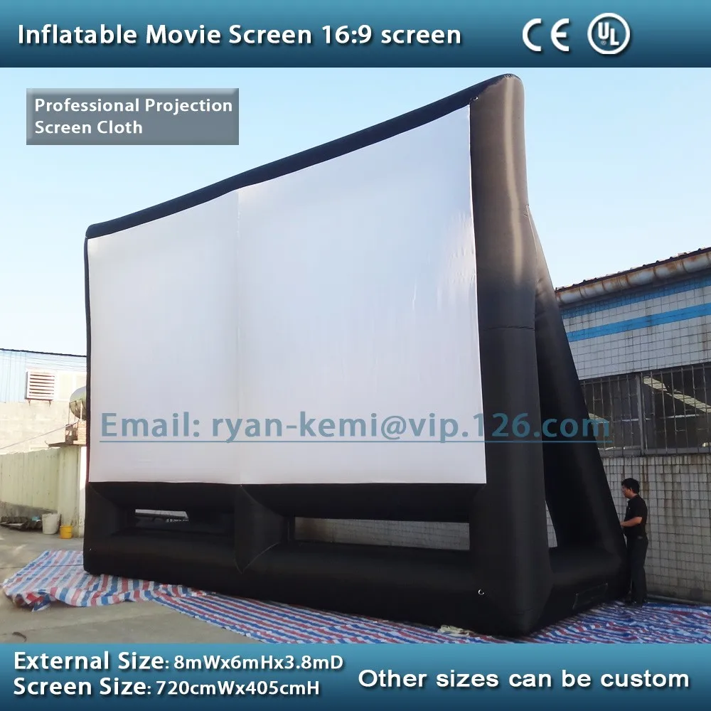 8x6m Giant Inflatable Movie Screen Inflatable Projection Cinema Screen Large Film TV outdoor backyard party Screen