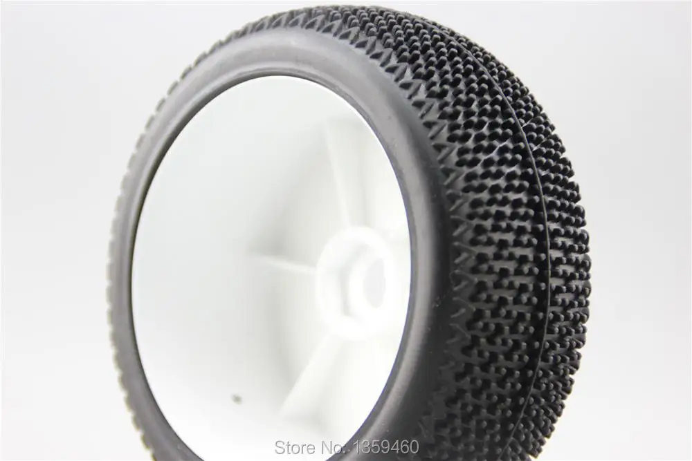 4pcs 1/8 Buggy Off Road Tire Tyre Bee Dish White Rim Fit For 1:8 Buggy Car 1/8 Tire 22007+26006