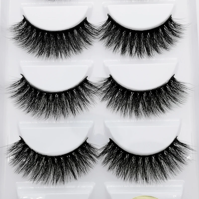 長くて自然なつけまつげ,5ペア/箱,3Dミンクまつげエクステ,美容ツール