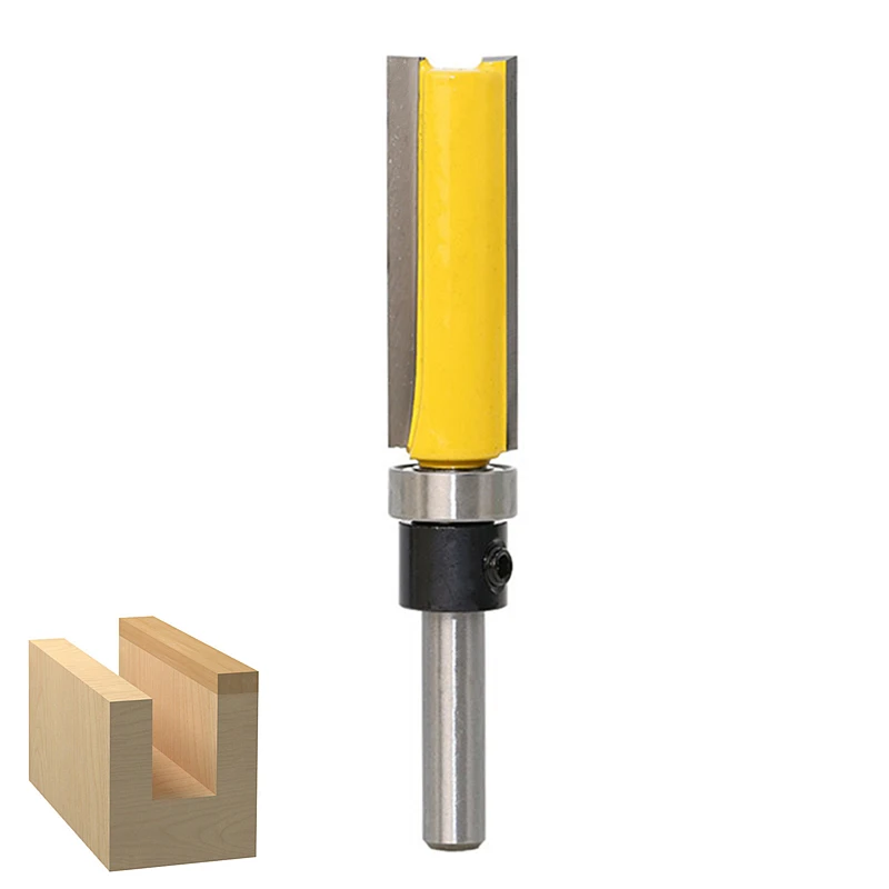1/4\'\' Shank Straight Bit Woodworking Flush Trim Router Bit Bearing Wood Milling Cutter 12.7mm Diameter Carpentry Tools