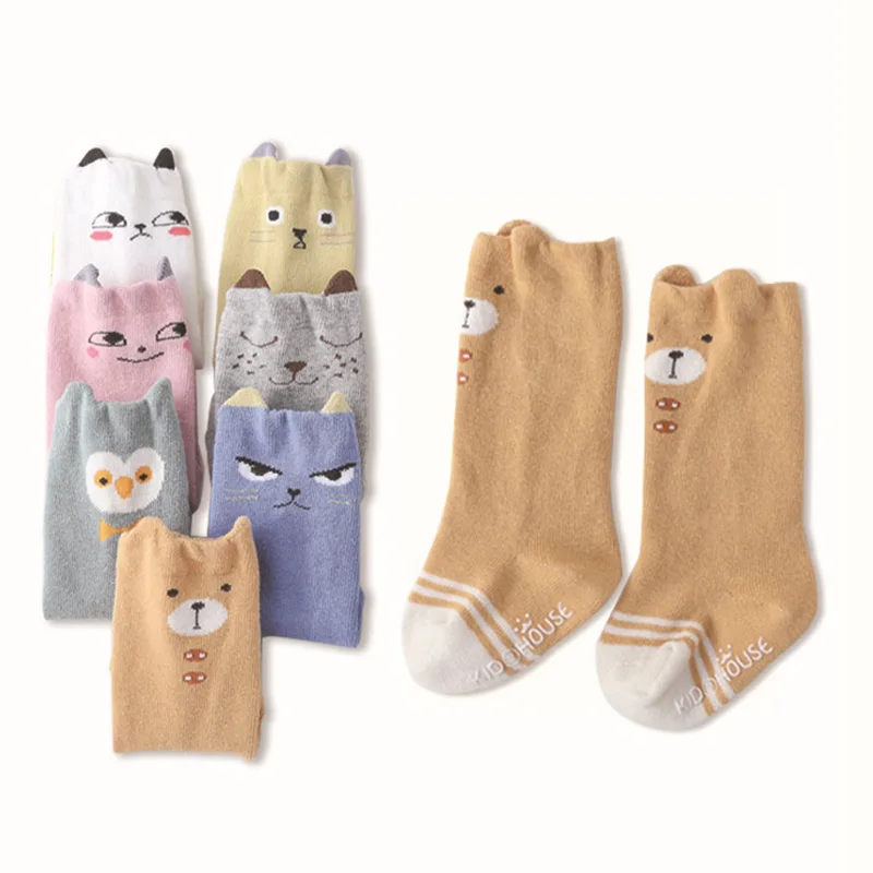 1 Pair Unisex Lovely Cute Cartoon Fox Kids baby Socks Knee Girl Boy Baby Toddler Socks animal infant Soft Cotton socks