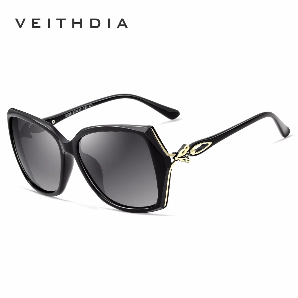 VEITHDIA-Retro Sunglasses for Women, Polarized UV400, Luxury Vintage Fashion, Ladies Sun Glasses, Eyewear for Female, 3039