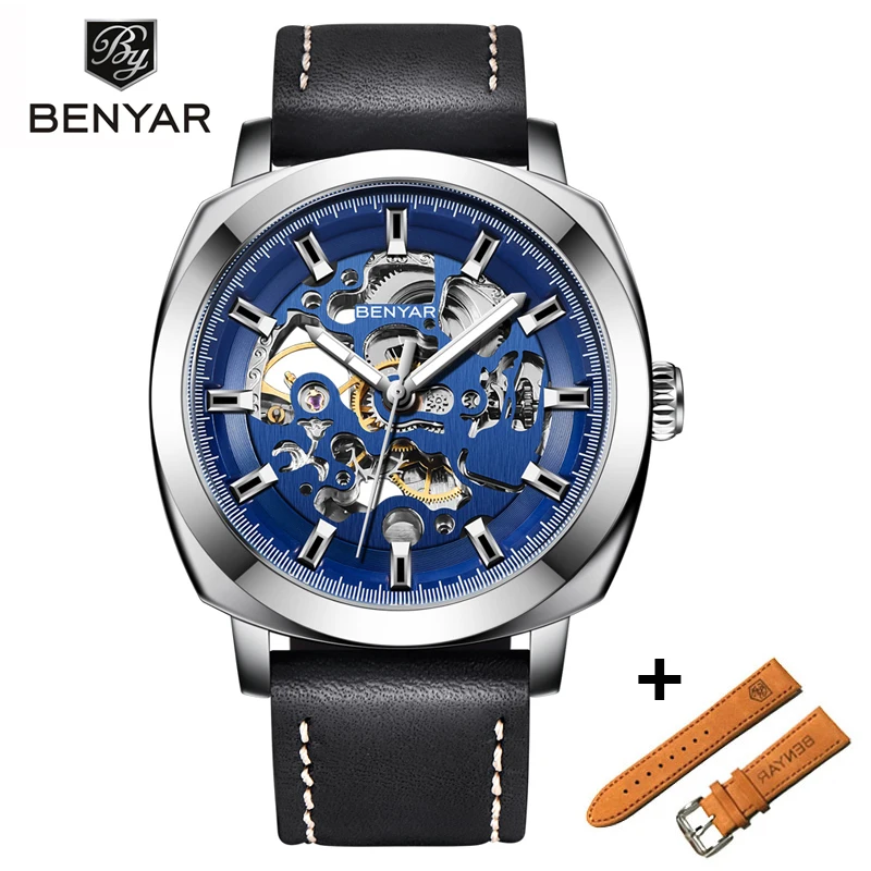 

BENYAR Mens Watches Set Reloj Hombre Top Brand Automatic Mechanical Waterproof Leather Sport Watch Men Relogio Masculino