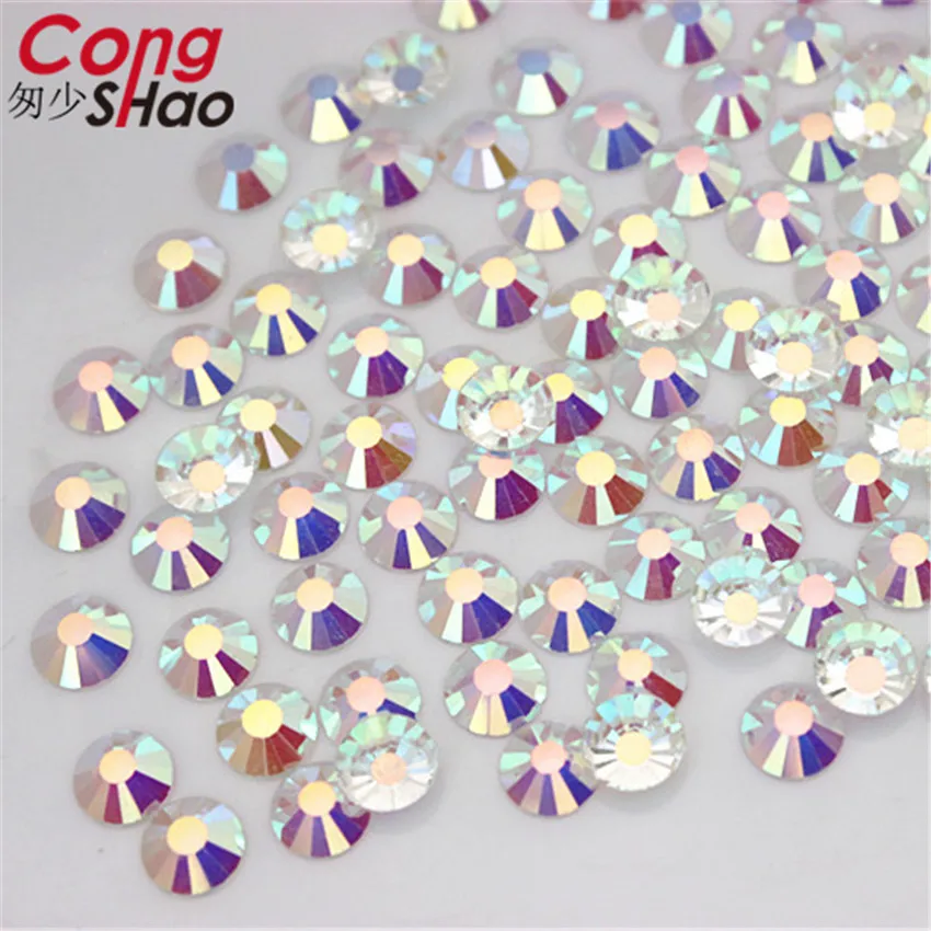 SS3-SS30 High Quality Transparent Stone Glass Gem Clear AB 3D Nail Rhinestones 288Pcs,1440Pcs Flat Back Non Hotfix Crystal WC991