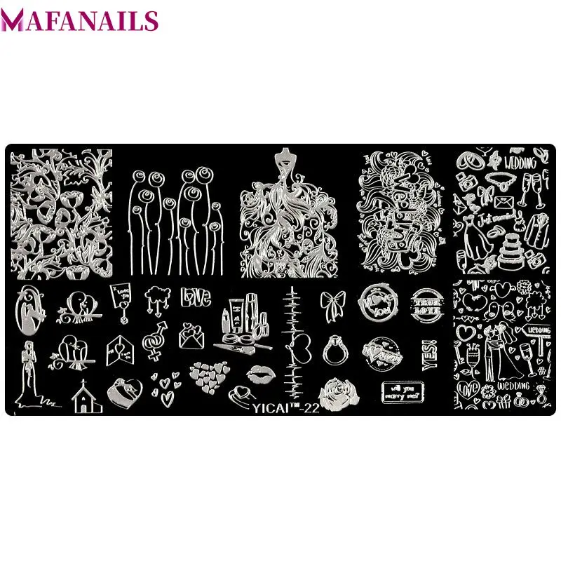 New Nail Plates 2018 Stainless Steel Animals&Plants&Peacock&Heart Mix Design DIY Polish Image Nail Stamping Plate 6.5* 12.5 cm