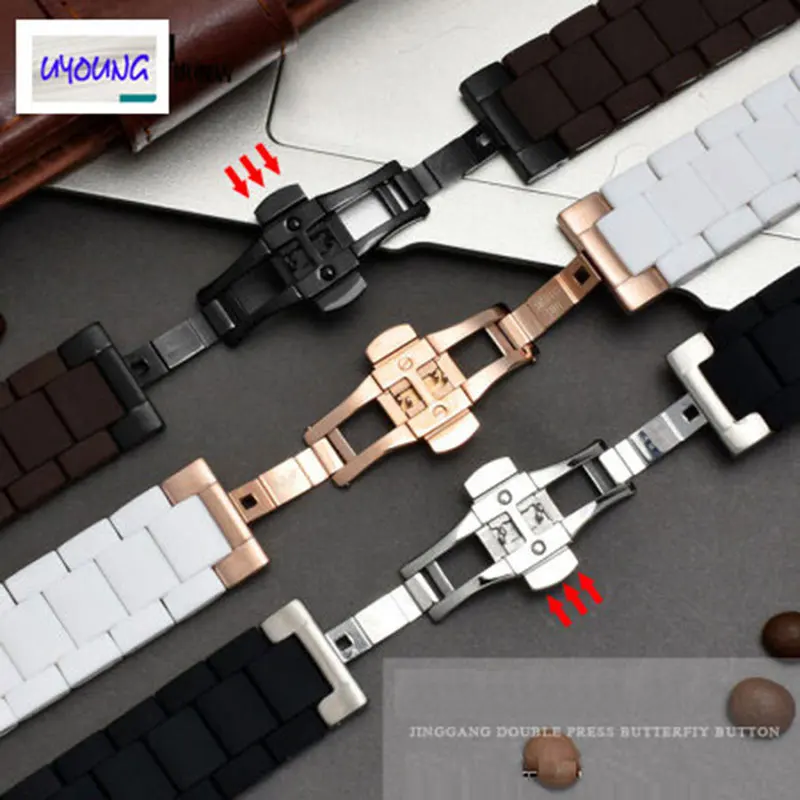 Silicone +Steel Watch Band Strap Adapted to the Bingo AR5889 AR5890 AR5905 AR5920 Style Men and Women Bracelet 20mm 23mm Fasion