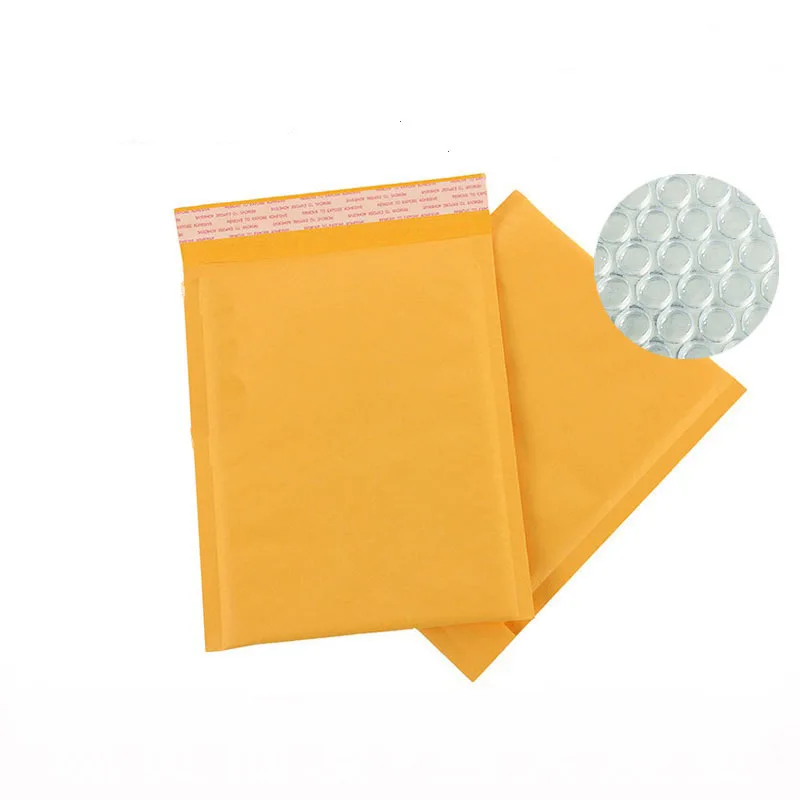 5Pc 11*13 & 15*18Cm Geel Envelop Met Bubble Mailing Zak Kraftpapier Enveloppen Tassen mailers Gevoerde Mini Bestand Houder Voor Office