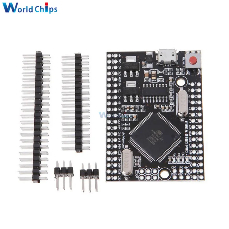 MEGA 2560 PRO Incorpora CH340G/ATMEGA2560-16AU Circuito Integrato con Maschio Pinheaders Compatibile per Arduino Mega2560 Micro USB xpansion Modulo