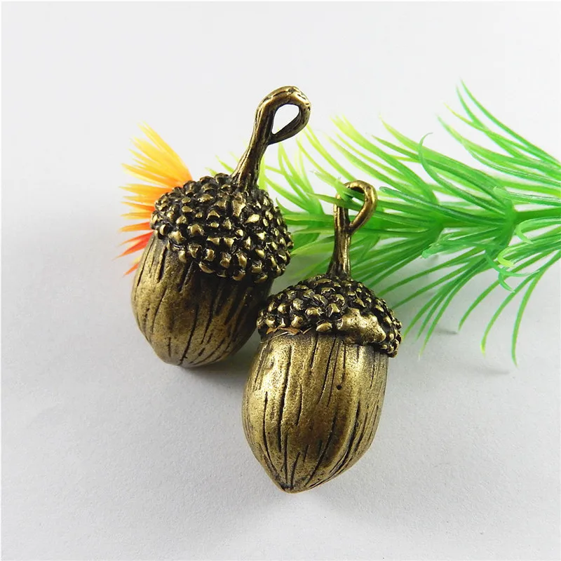 Julie Wang 5PCS Acorn Charms Alloy Antique Bronze Fruit Necklace Bracelet Pendant Earrings Jewelry Making Accessory Home Decor