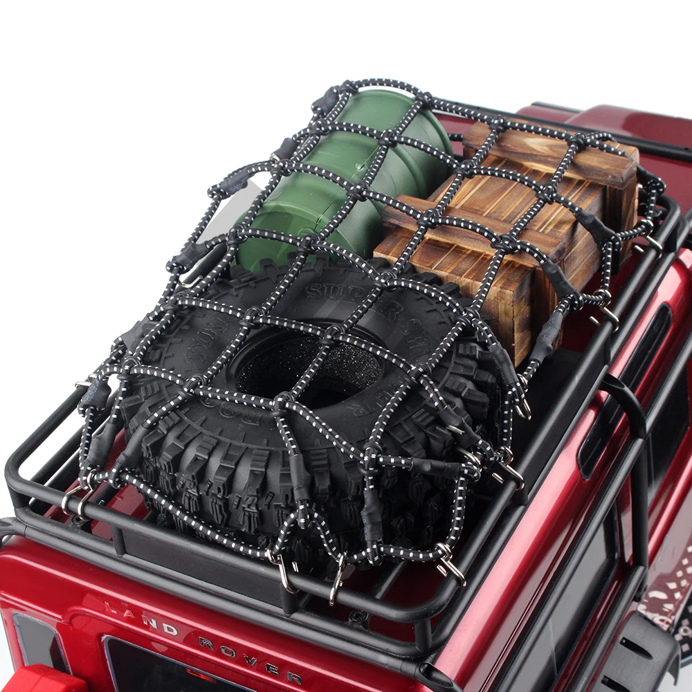 INJORA 1PCS Black Red Elastic Luggage Net for 1:10 RC Rock Crawler TRX-4 D90 AXIAL SCX10 RC Car Accessories