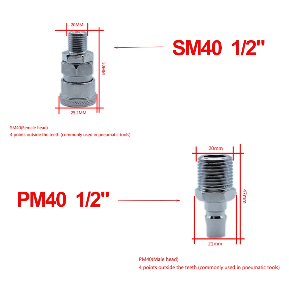 1PC SM/PM 20 30 40MM Join Hose Pneumatic Air Compressor Hose Quick Coupler Plug Socket Connector