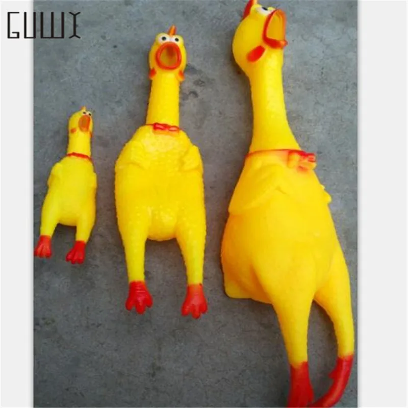 1 PC L M S Toy Chicken Screaming yellow rubber Chicken dog toys from the Event & Party Supplies gifts toys  Photographic prop