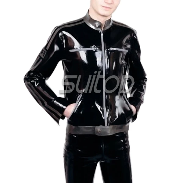 latex coat men's rubber jackets