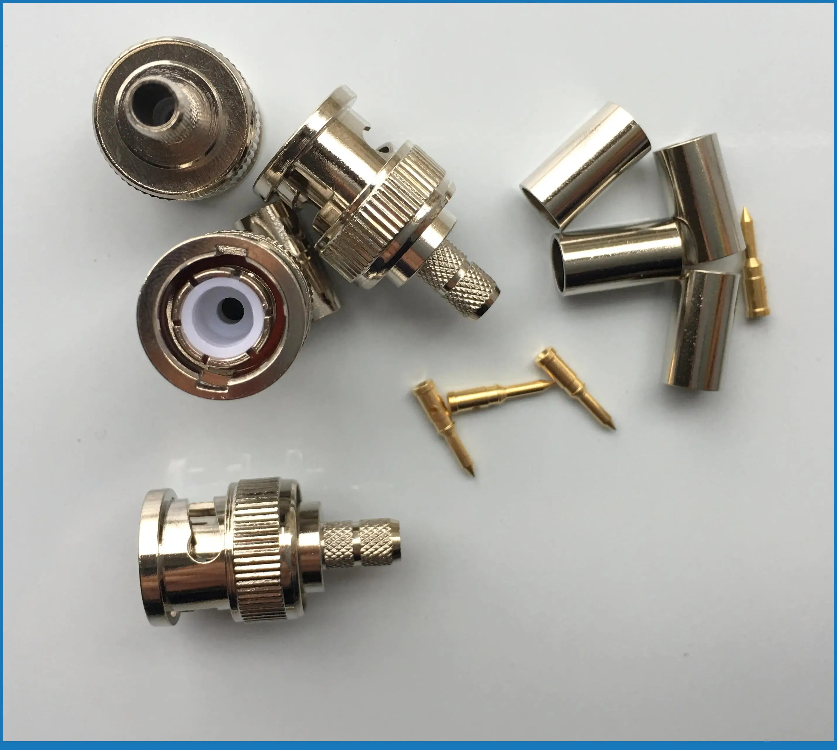 5 Sets 3 Piece RG 58 BNC Male Coaxial Crimp Connector