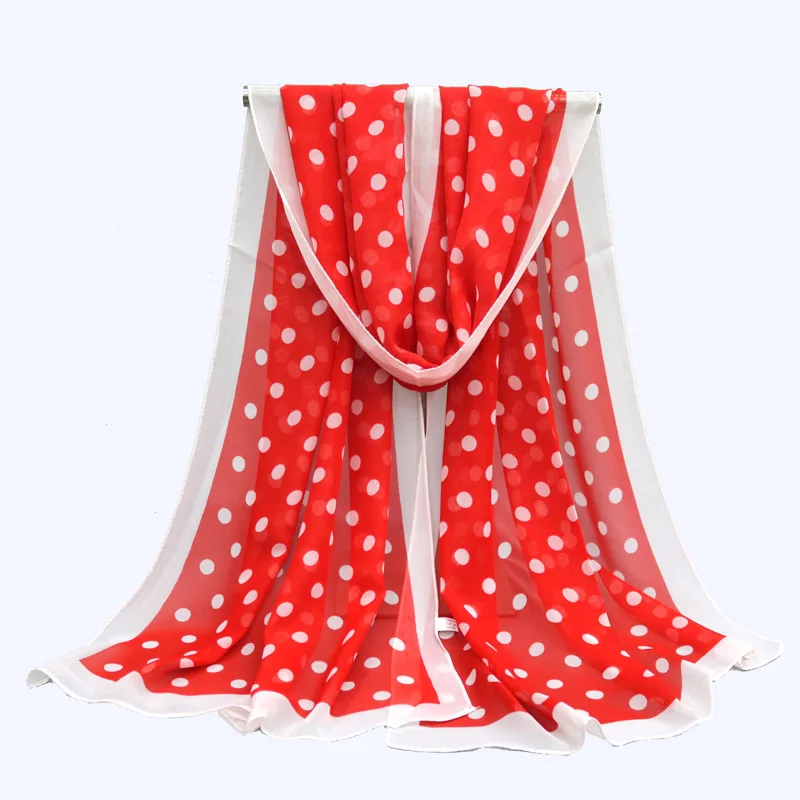 chiffon polka dot Scarf Shawl for women wraps wrap Hijab cape summer scarves winter sciarpa and mujer stoles scarfs schal Shawls