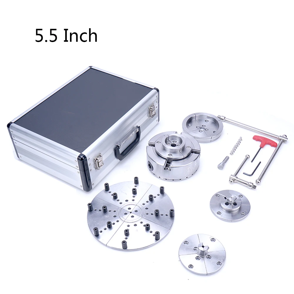 5.5 inch Woodworking chuck set High Quality 4 jaw self centering Scroll chuck woodworking lathe chucks umbrella gear