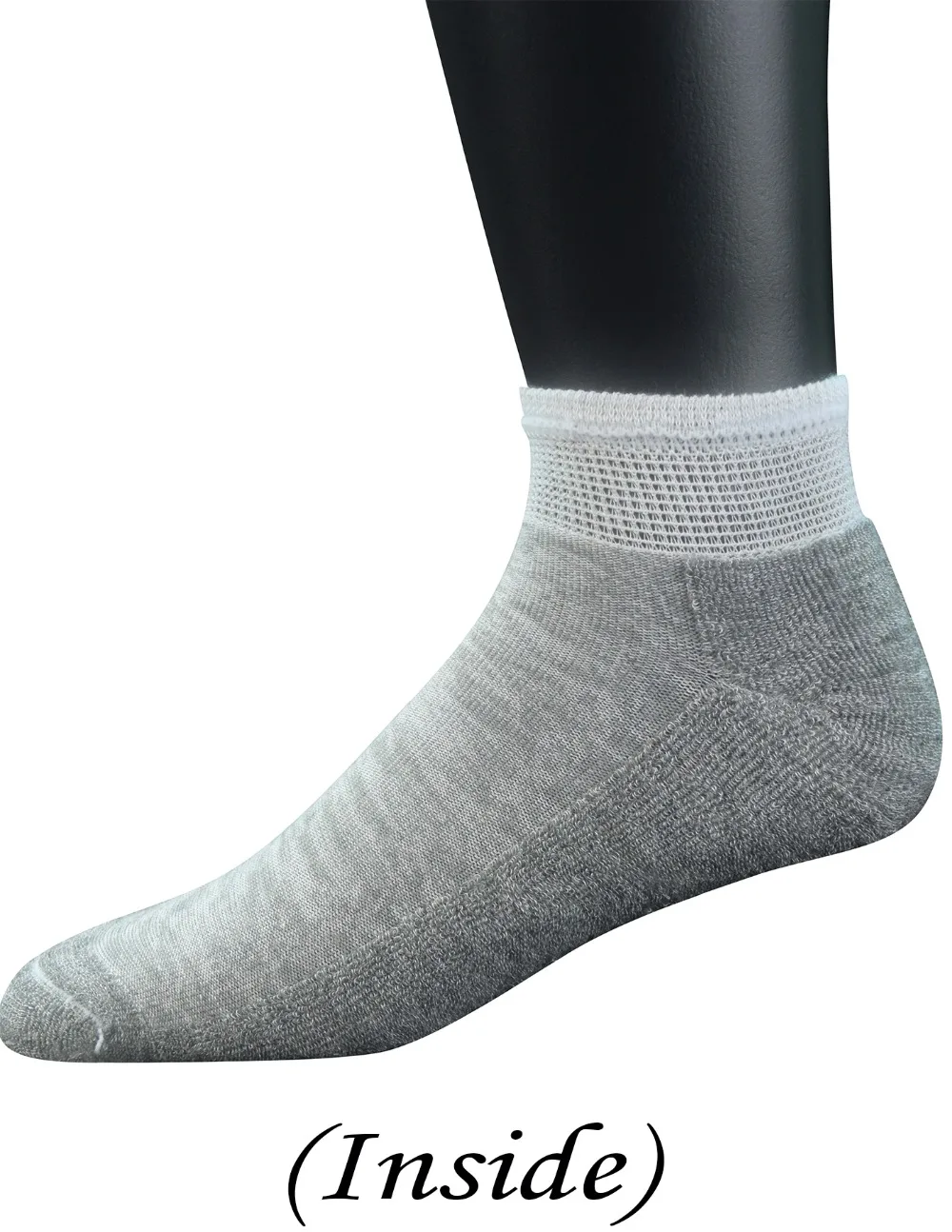 Men's 5 Pairs Bamboo Low Cut Diabetic Socks with Cushion Sole and Seamless Toe  Size 10-13