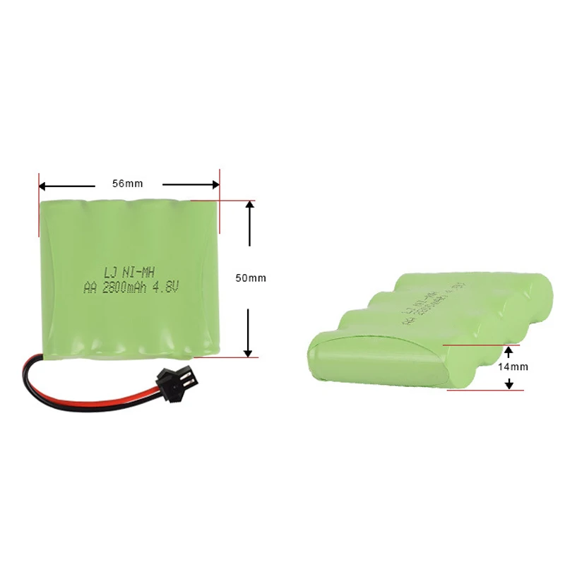Batería AA NI-MH M de 4,8 v, 2800mah, batería de actualización de gran capacidad, juguetes eléctricos, coche RC, barco, robot, recargable, envío gratis