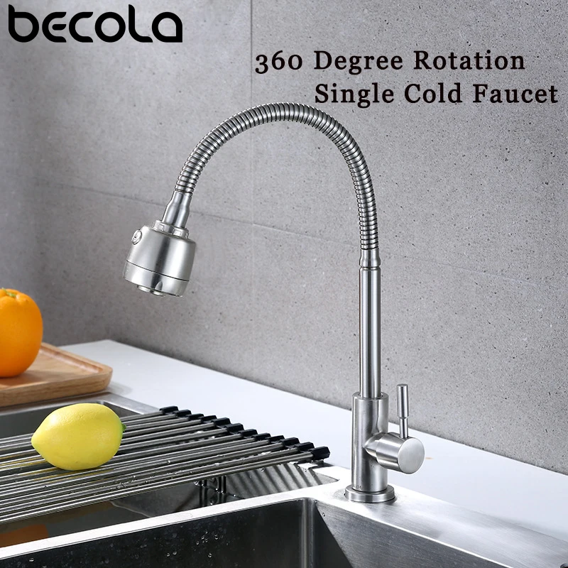 Hot Selling Solid Stainless Steel Kitchen Mixer Tap and Solid SUS304 Kitchen Sink Water Mixer Tap of Hot Cold Kitchen Faucet