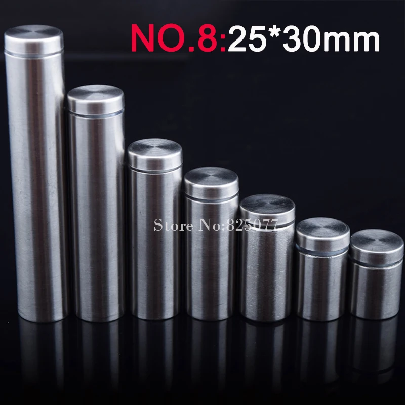 Wholesale 500PCS 25*30mm Stainless Steel Fasteners Advertisement Glass Standoff Hollow Screw Glass Acrylic Display Screw KF840