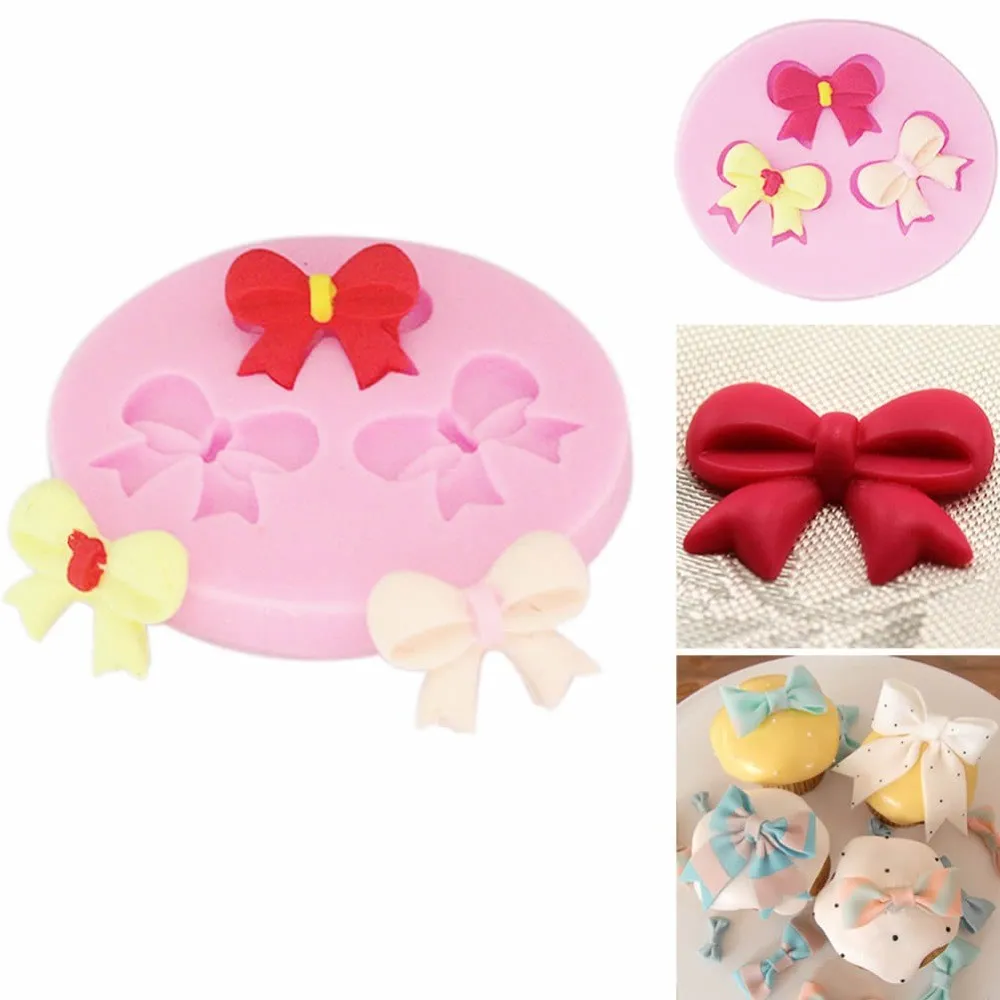 Bowknots Silicone Mold Fondant Cake Decorating Tools Chocolate Soap Mold Cake Stencils Baking Accessories Kitchen Pastry Tools