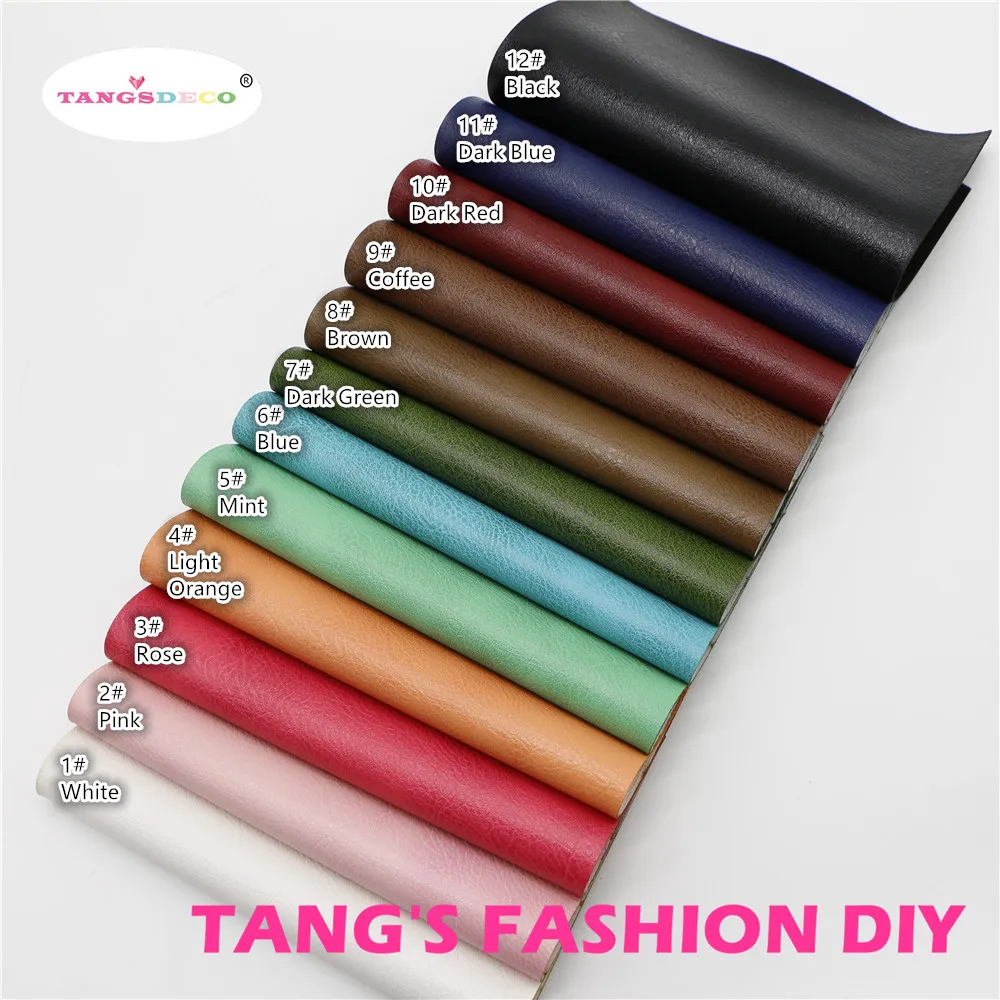 12pcs---20X22CM High Quality NEW DIY Embossed Overlap Color Synthetic Faux PU Leather