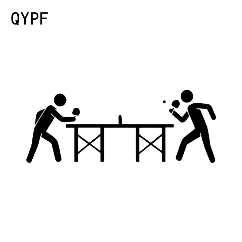 Милый спортивный узор для настольного тенниса QYPF 16,9*6,5 см, Декор, наклейки для моделирования автомобиля, виниловые аксессуары, Мотоциклетные аксессуары
