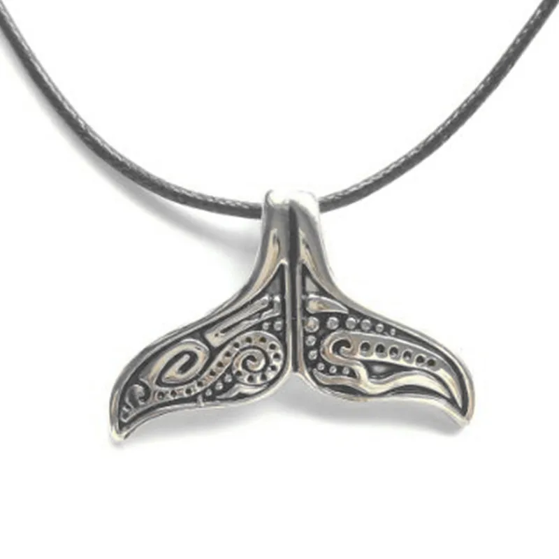 2020 Whale Tail Necklace Punk Supernatural Deep Sea Tail Fish Pendant Rope Chain Wholesale