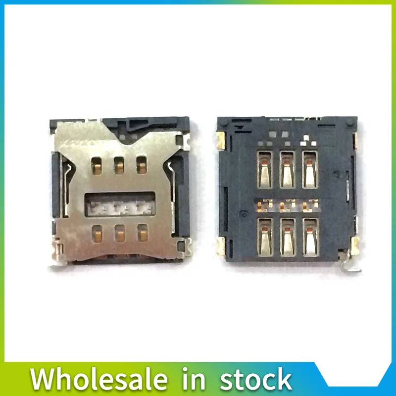 100% new Replacement 2pieces sim card socket holder reader socket tray slot module for iphone 4 5 6.