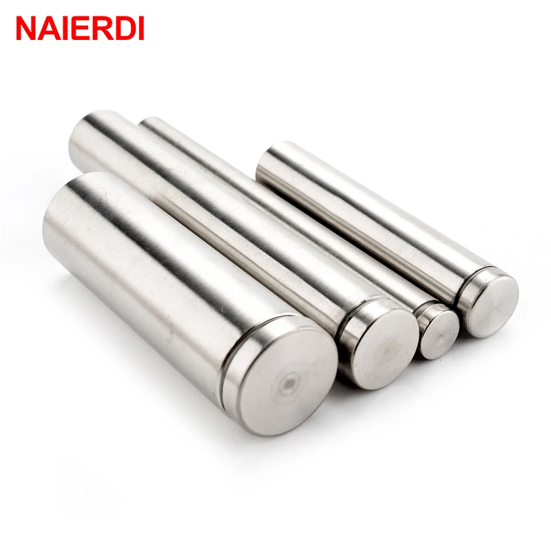 10PCS NAIERDI Glass Fasteners 19mm Stainless Steel Acrylic Advertisement Standoffs Pin Nails Billboard Fixing Screws Hardware