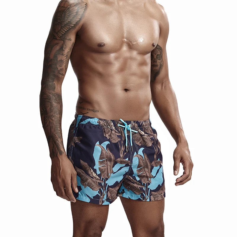 Short de plage pour hommes, imprimé feuilles, séchage rapide, taille élastique, maillot de bain, Sunga Masculina XL, nouvelle collection, maillots de surf