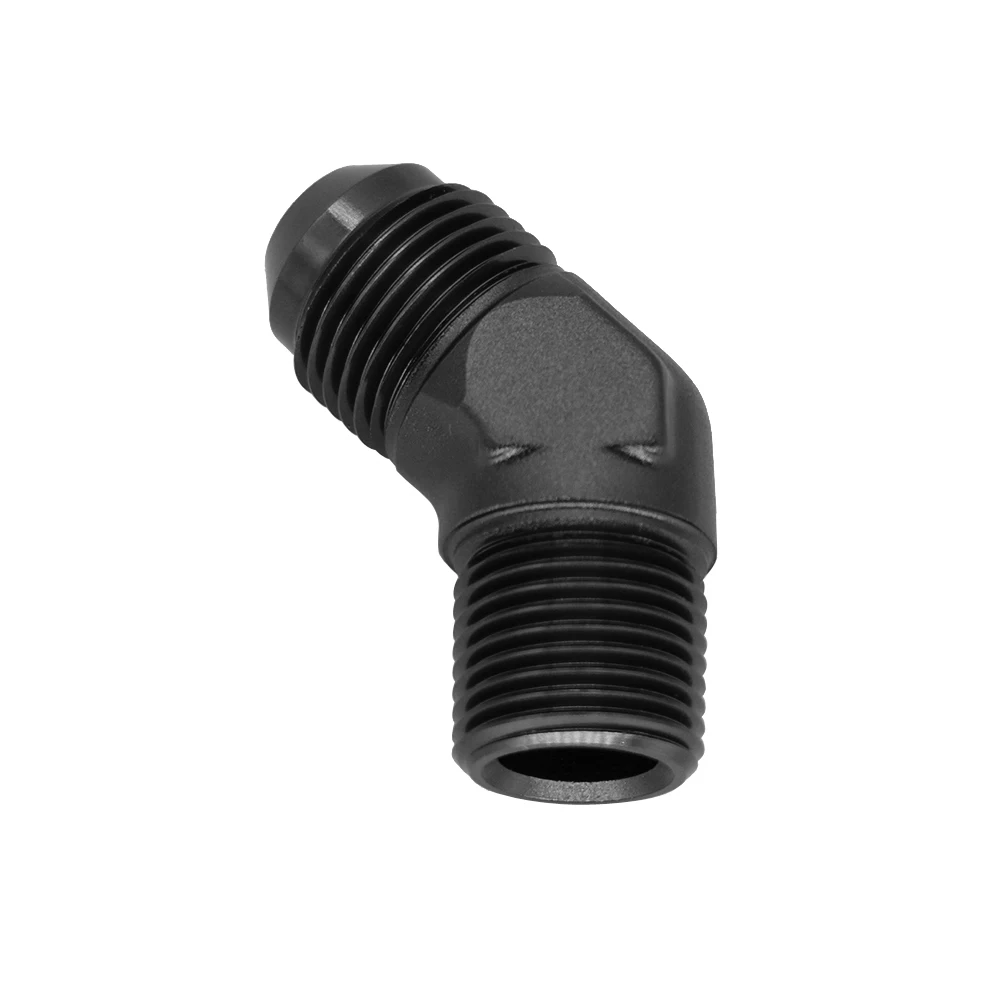 ويلين ألومنيوم 45 °   درجة ذكر NPT إلى ذكر أن الكوع مضيئة محول موصل مزورة خط زيت الوقود المناسب قطع غيار السيارات بأكسيد