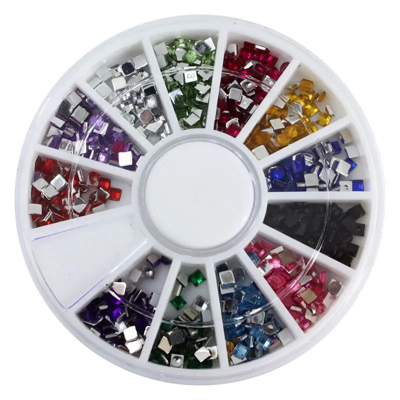 5 set Nail Acrylic Wheel Glitter Rhinestone Manicure Tips For Charms 3D metal Nail Art Decorations