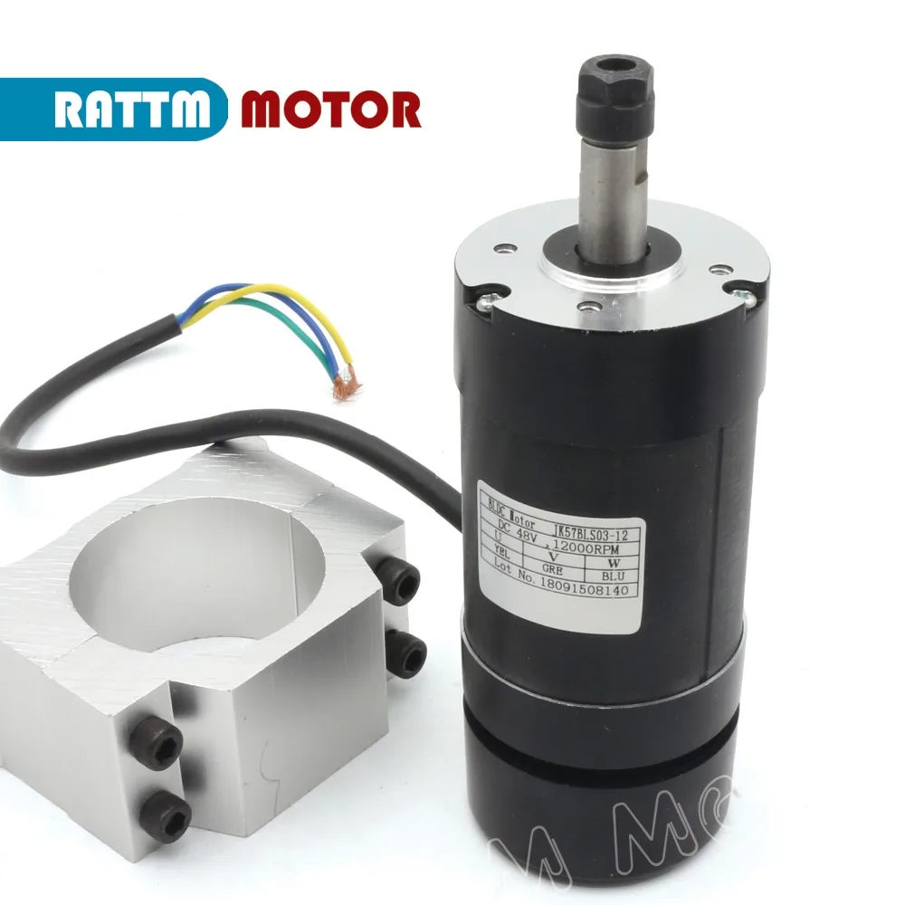 400W 48V ER8 Air cooled DC Brushless Spindle Motor + 600W 60V Driver Without Hall for CNC Engraving Milling Machine