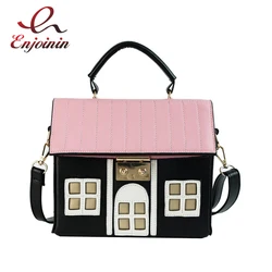 Fashion Cute House Design Pu Leather Crossbody Bag for Women Purses and Handbags Shoulder Bag Female Tote Bag Designer Bag