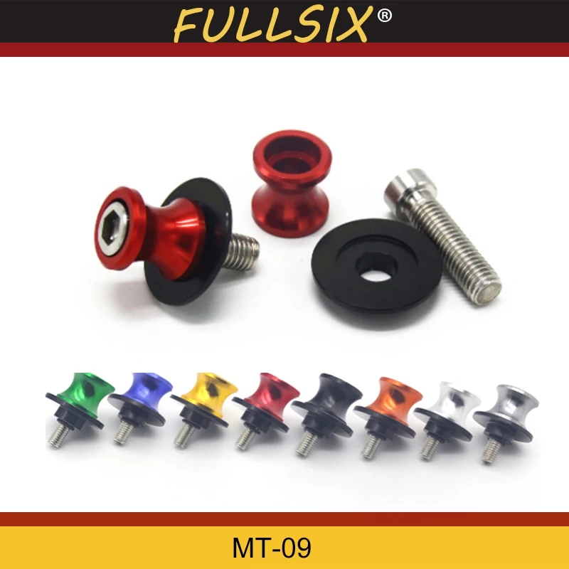 

Motorcycle Parts for Yamaha MT09 MT 09 MT-09 R1 R3 R6 R25 R6S 6mm CNC Swingarm Sliders Spools Paddock Stand Bobbins Swing Arm