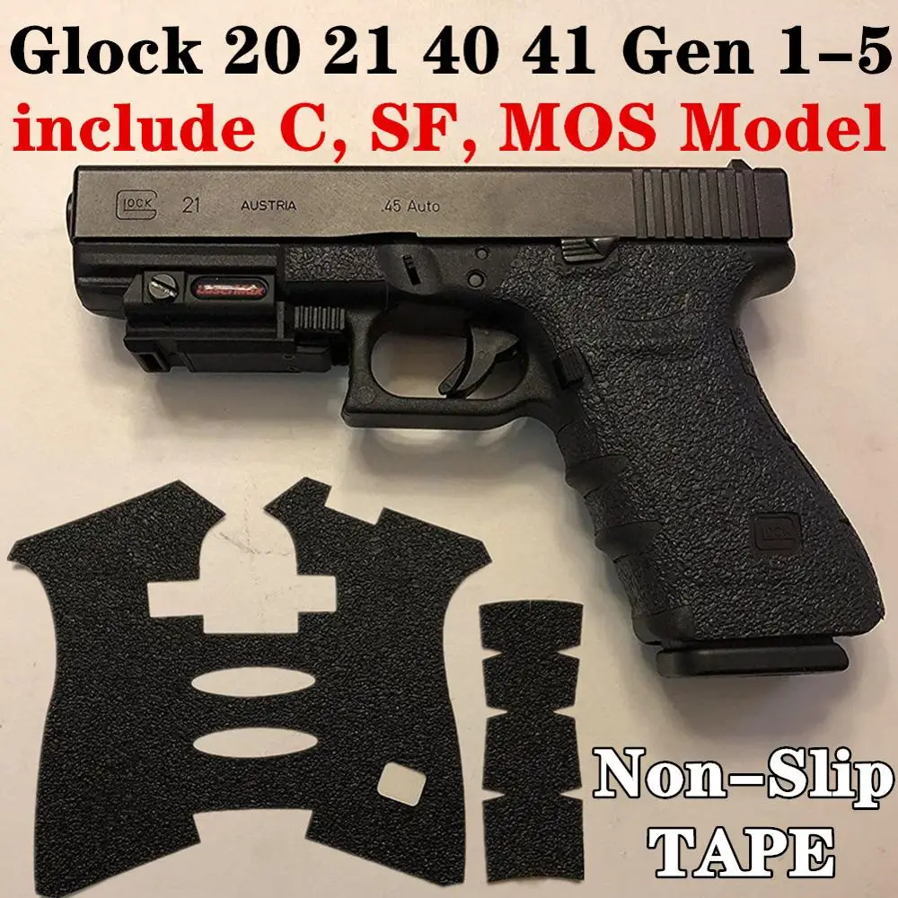 Non-slip Texture Rubber Grip Wrap Tape Glove for Glock 20 21 SF 40 41 MOS Pistol Gun Handle Frame Magazine Accessories